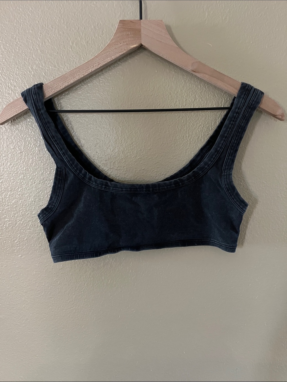Black wash cotton bralette